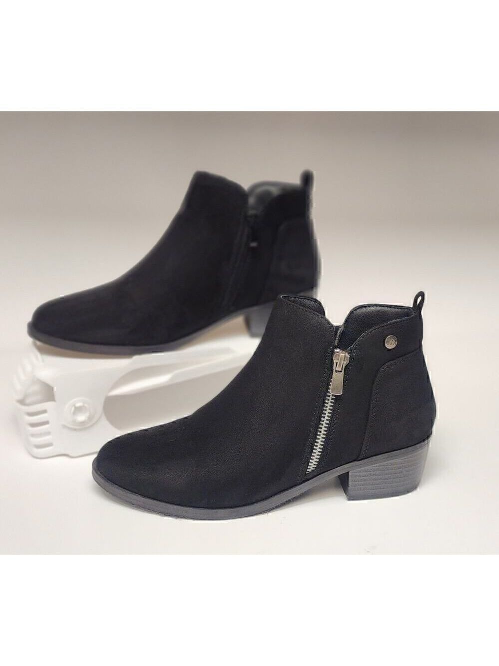 CM Women's Faux Suede Ankle Boots Black Size US 8M
